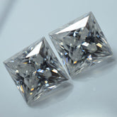 7.88 Carat Moissanite Loose Gemstone 9 MM VVS1 D Color Pair Square Cut CERTIFIED
